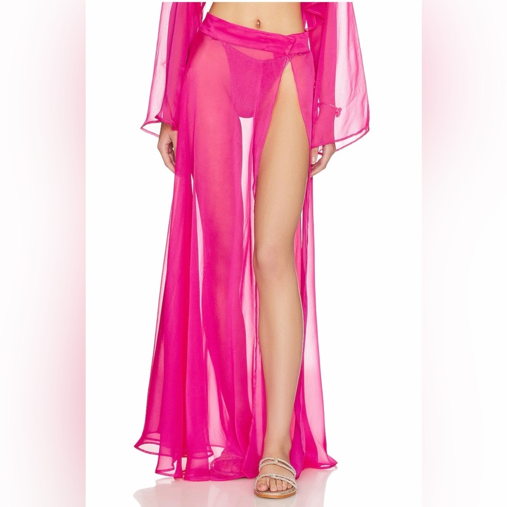 NWT Shani Shemer Alaia Slit Skirt in Pink